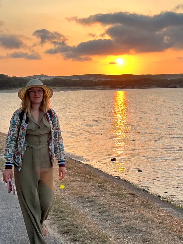 Coucher de soleil lors d'un voyage en famille